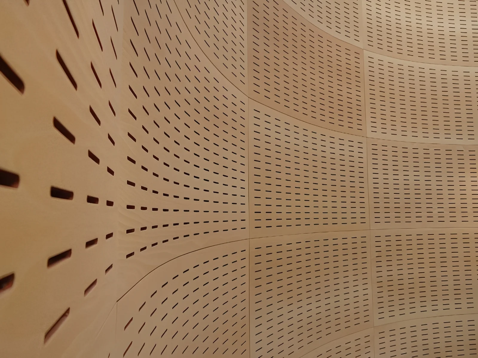 Wood Curve — curved perforated timber acoustic wall